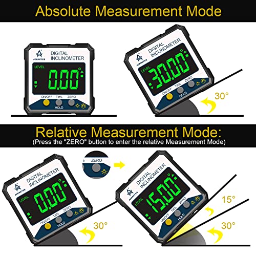 Magnetic Digital Angle Finder Protractor Inclinometer- Digital Inclinometer -Fast & Stable Measurement Tool with Magnetic Base and Backlit Display