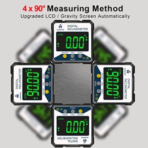 Magnetic Digital Angle Finder Protractor Inclinometer- Digital Inclinometer -Fast & Stable Measurement Tool with Magnetic Base and Backlit Display