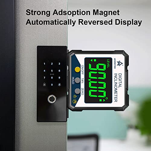 Magnetic Digital Angle Finder Protractor Inclinometer- Digital Inclinometer -Fast & Stable Measurement Tool with Magnetic Base and Backlit Display