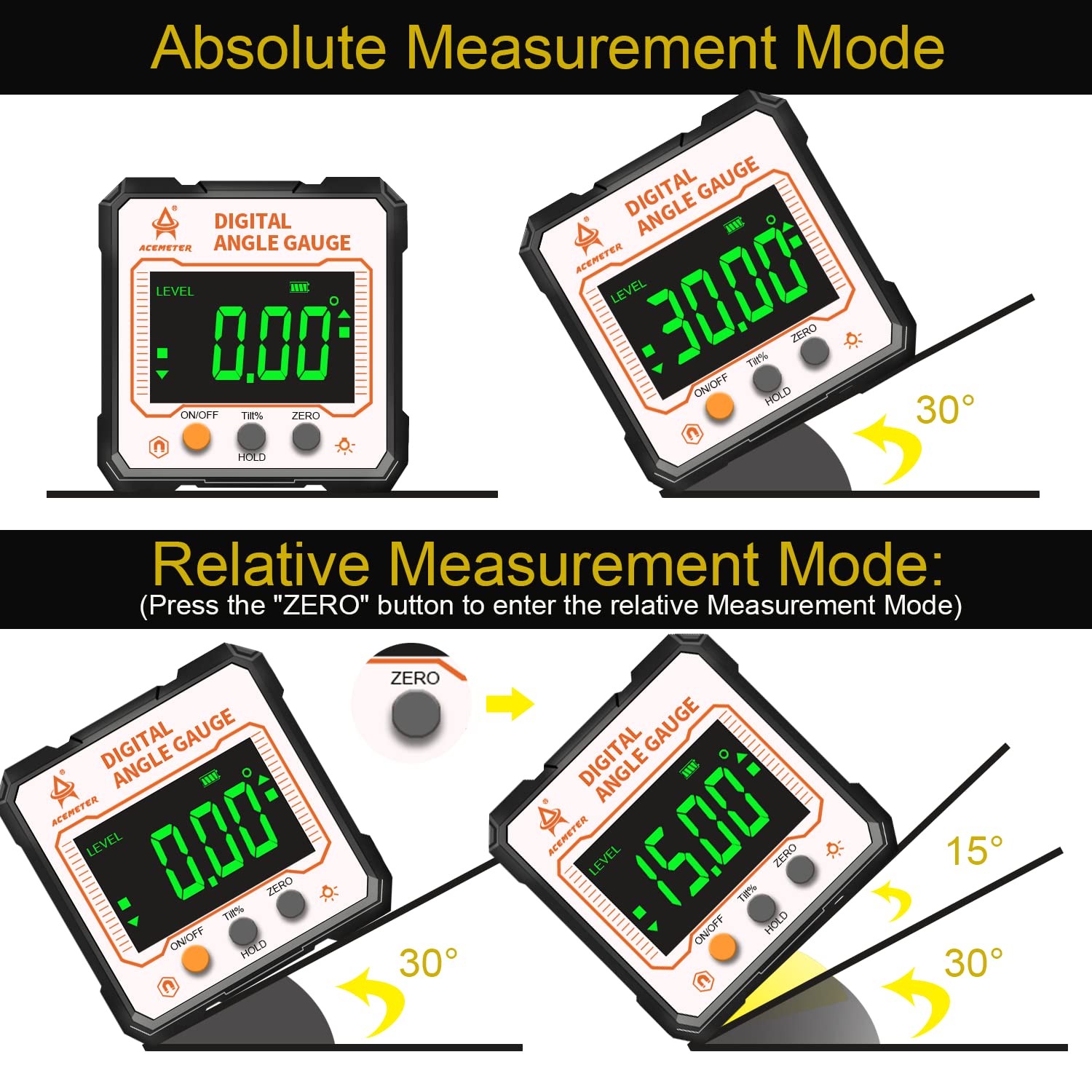 Digital Angle Finder with Electronic Laser，3-in-1 Angle Finder-Electronic Level&Laser Level-Rechargable Digital Angle Gauge Magnetic,Digital Level Box/Protractor for Table&Miter Saw with Fabric Bag