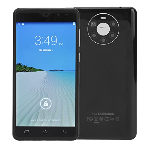 ciciglow 5.5in Mobile Phone, M40 Pro Cheap Smart Phone, 2GB RAM 16GB ROM, 5MP+8MP Camera, 8 Core CPU, 4800mAh, Face ID, WiFi, BT, FM(Black)