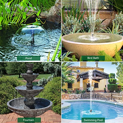 POPOSOAP Solar Water Pump Fountain,20W Solar Fountain Pump 320GPH Solar Powered Water Pump with Adjustable Flow, PVC Tubing and 16.4ft Cord Length for Garden, Ponds, Waterfall, Fish Pond