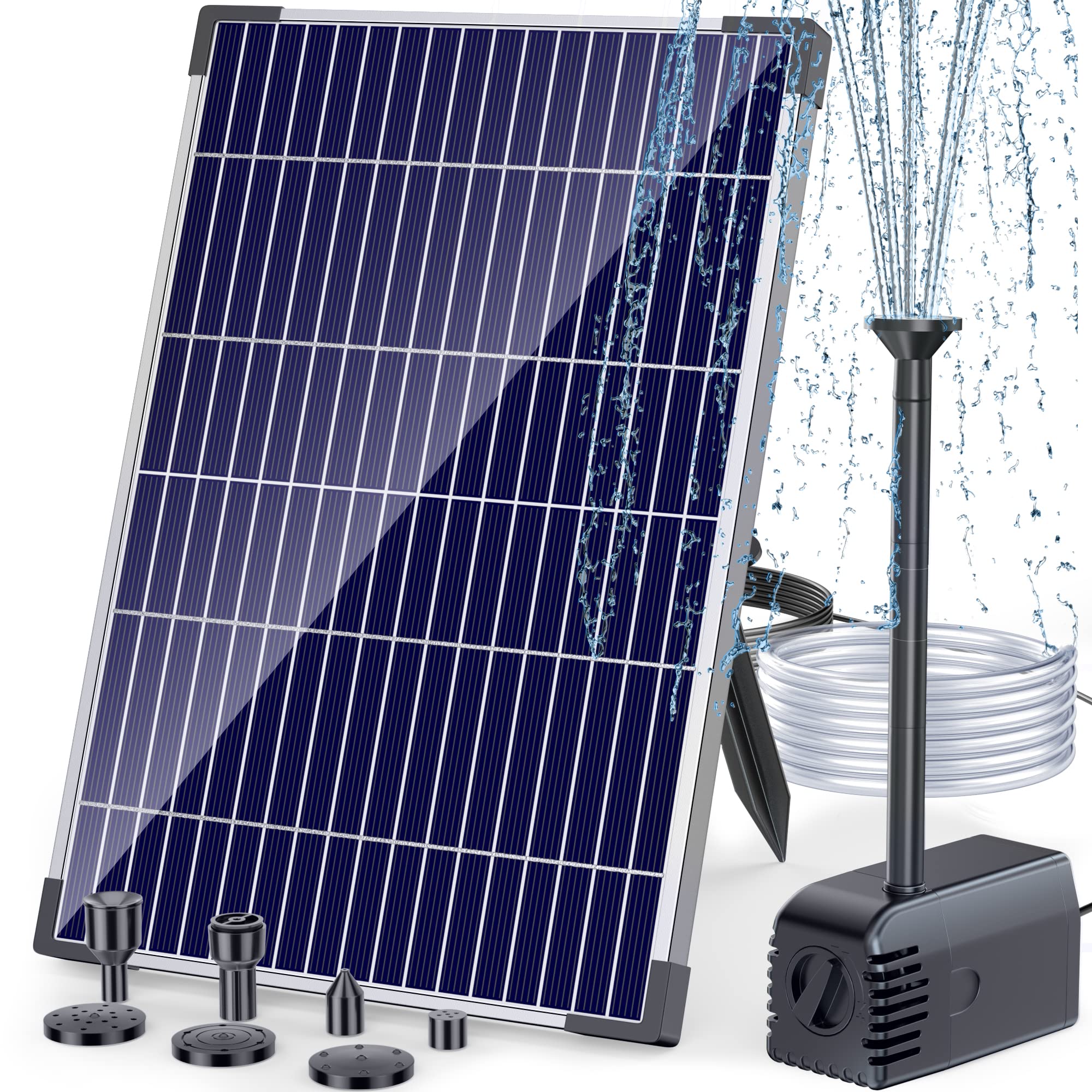 Antfraer Solar Water Pump Outdoor, 12 Watt Solar Fountain Pump Kit, 160GPH+ Submersible Solar Water Fountain Flow Adjustable with PVC Tubing for Pond Garden Waterfall Bird Bath Hydroponics