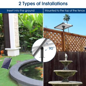 Antfraer Solar Water Pump Outdoor, 12 Watt Solar Fountain Pump Kit, 160GPH+ Submersible Solar Water Fountain Flow Adjustable with PVC Tubing for Pond Garden Waterfall Bird Bath Hydroponics