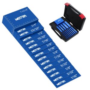 Neitra Setup Blocks Woodworking - 15 PCS Aluminum Height Gauge Blocks Set - Woodworking Measuring Tools Precision Setup Bars for Router Table Saw, Blue