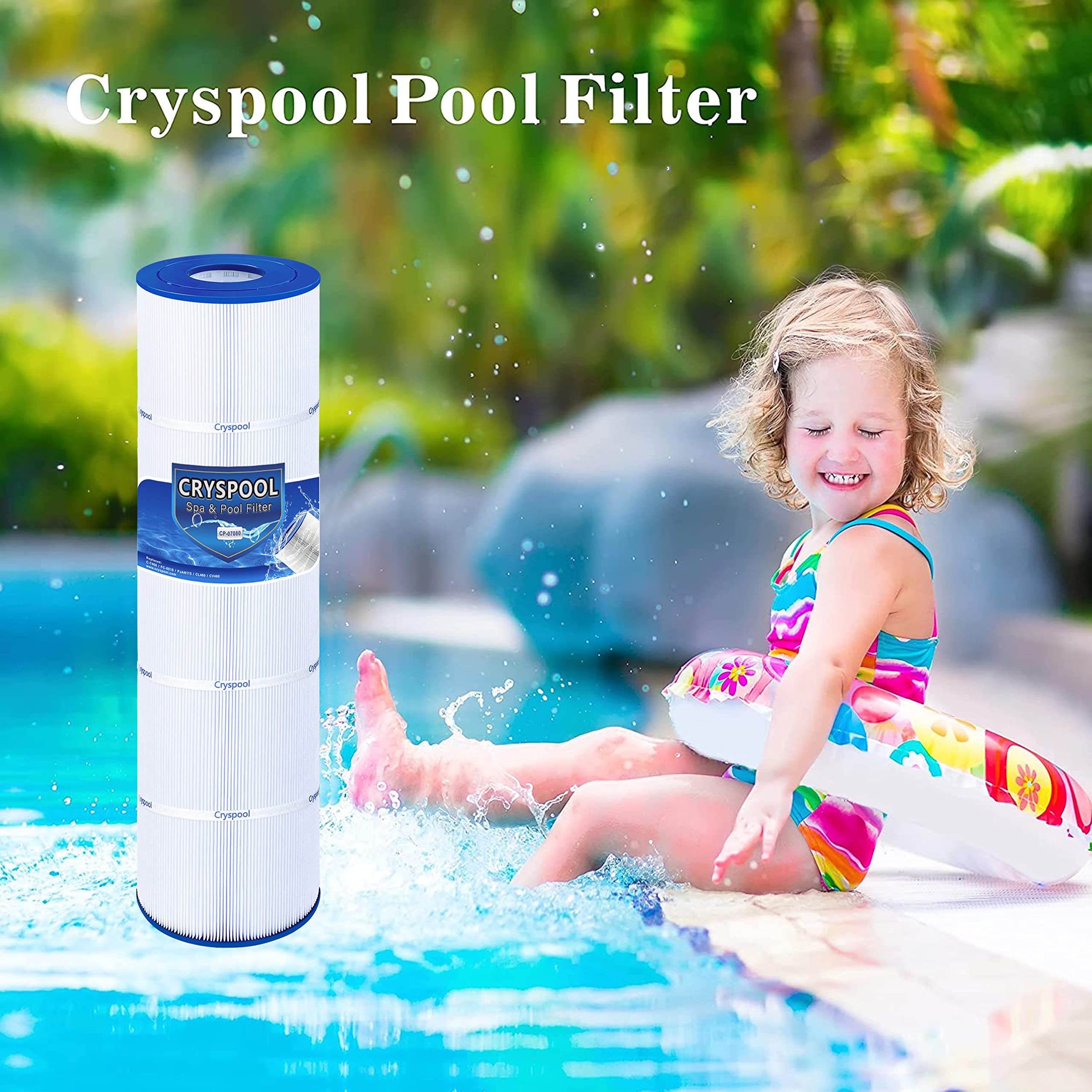 Cryspool R0554600 Pool Filter Compatible with Jandy CL460, CV460, A0558000,PJAN115, 4X115 sq.ft Cartridge, C-7468, FC-0810,4 Pack