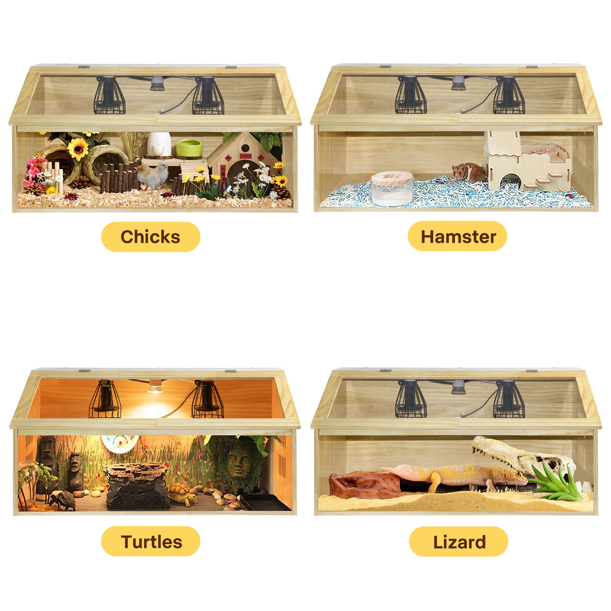 EVERYGROW Brooder Box with Thermostat, Intelligent Chick Brooder Box Heat up to 30 Chicks with 3 Heat Lamps, Waterproof Chicken Brooder Box Kit, Brooder Box for Baby Chicks Ducks Quails Hamsters