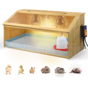 EVERYGROW Brooder Box with Thermostat, Intelligent Chick Brooder Box Heat up to 30 Chicks with 3 Heat Lamps, Waterproof Chicken Brooder Box Kit, Brooder Box for Baby Chicks Ducks Quails Hamsters