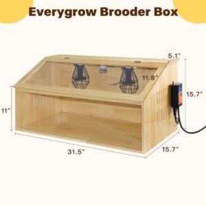 EVERYGROW Brooder Box with Thermostat, Intelligent Chick Brooder Box Heat up to 30 Chicks with 3 Heat Lamps, Waterproof Chicken Brooder Box Kit, Brooder Box for Baby Chicks Ducks Quails Hamsters