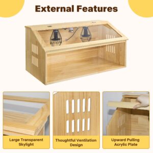 EVERYGROW Brooder Box with Thermostat, Intelligent Chick Brooder Box Heat up to 30 Chicks with 3 Heat Lamps, Waterproof Chicken Brooder Box Kit, Brooder Box for Baby Chicks Ducks Quails Hamsters