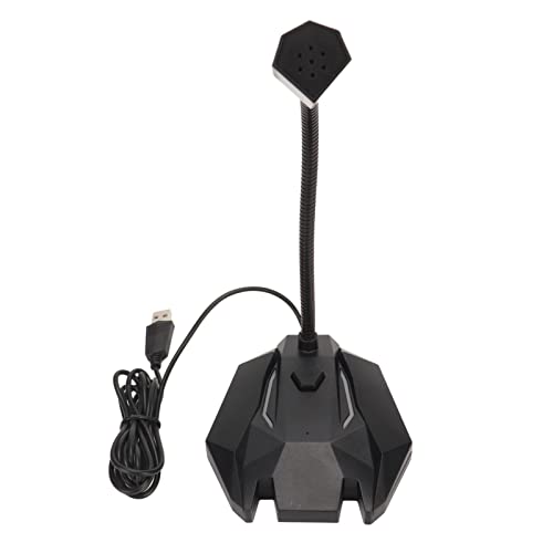 EBTOOLS USB Computer Microphone, Wired High Sensitivity Mic, Noise Reduction Technology, Omnidirectional PC Vocal Microphone, for Teleconferencing, Black