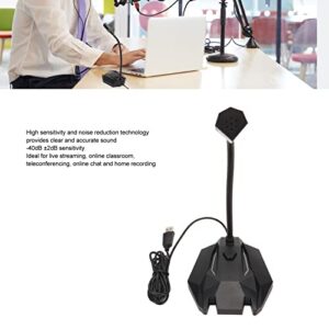 EBTOOLS USB Computer Microphone, Wired High Sensitivity Mic, Noise Reduction Technology, Omnidirectional PC Vocal Microphone, for Teleconferencing, Black