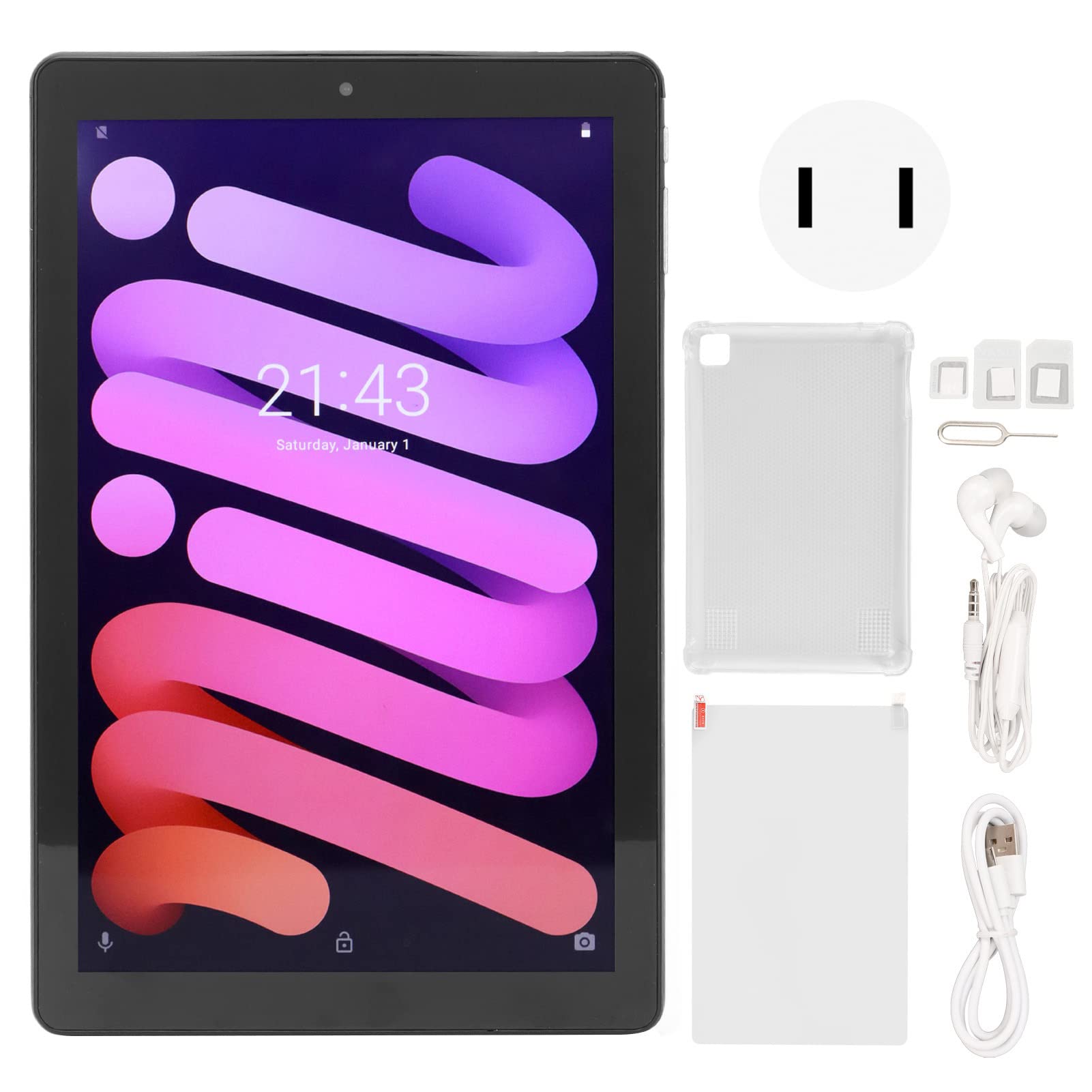 Zyyini 10 Inch Tablet for Android 11, Black Portable 10 Inch Tablet for Kids,4G RAM 256G ROM,Contains 64G Memory Card,WiFi and 3G Networks,6000mAh Large Capacity Battery,Face Unlocking