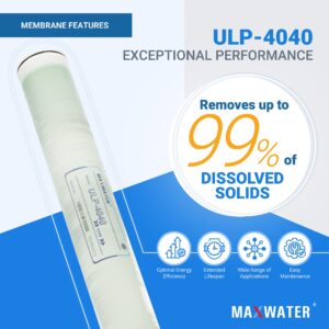 Max Water Reverse Osmosis 4040 Commercial RO Membrane (ULP-4040: 2600GPD) size 4" x 40" good for Industrial, Agricultural, Whole House & more (2)