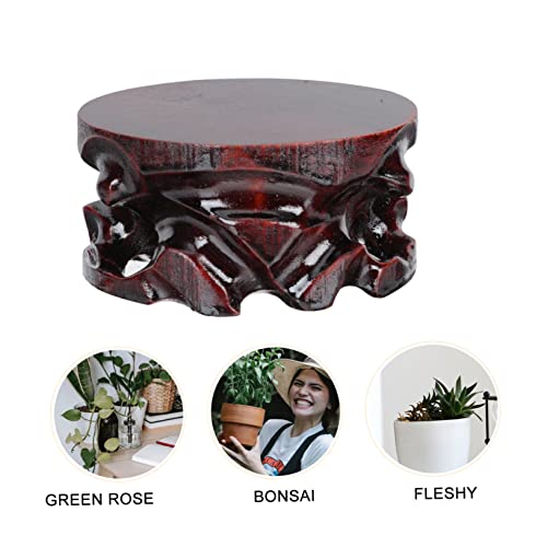 DOITOOL 3 Pcs Flowerpot Buddha Base Flowerpot Rack Planter Dolly Caster Wheels Plant Stand for Flower Pot Flower Pot Holder Metal Bracket Wood Base Buddha Figurine Base Tray Wooden Emerald