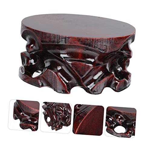 DOITOOL 3 Pcs Flowerpot Buddha Base Flowerpot Rack Planter Dolly Caster Wheels Plant Stand for Flower Pot Flower Pot Holder Metal Bracket Wood Base Buddha Figurine Base Tray Wooden Emerald