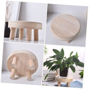 STOBAZA 2pcs Wooden Stool Flower Stand Wood Stool Flower Pot Riser Holder Decorative Plant Holder Bonsai Riser Plant Stands Wooden Plant Riser Plant Riser Holder Potted Plant Decorations