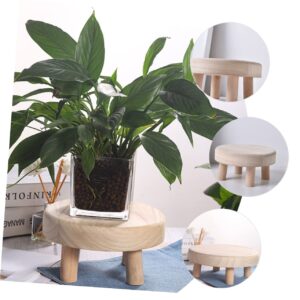 STOBAZA 2pcs Wooden Stool Flower Stand Wood Stool Flower Pot Riser Holder Decorative Plant Holder Bonsai Riser Plant Stands Wooden Plant Riser Plant Riser Holder Potted Plant Decorations