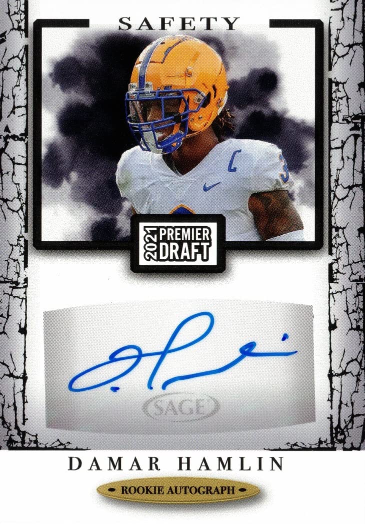 2021 Sage Premier Draft Football #A153 Damar Hamlin Certified Autograph Pre-Rookie Card