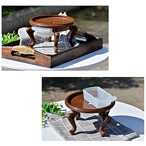 ARZARF Bonsai Pedestal Wooden Vase Base Plant Stand Plastic Flower Pot Base Plant Stand for Indoor Outdoor Display Stands for Home Decor 3.5 Inches High Vase Pedestal Stands (Size : CH)