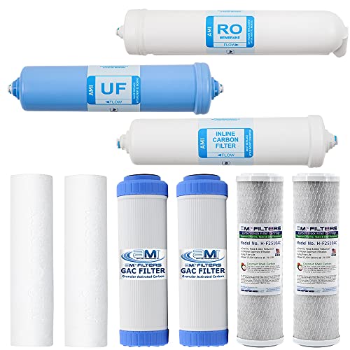 APPLIED MEMBRANES INC. AMI Ultra Replacement Water Filter Kit AMI Ultra Home RO + UF 1 Year Supply of Filters & Membranes