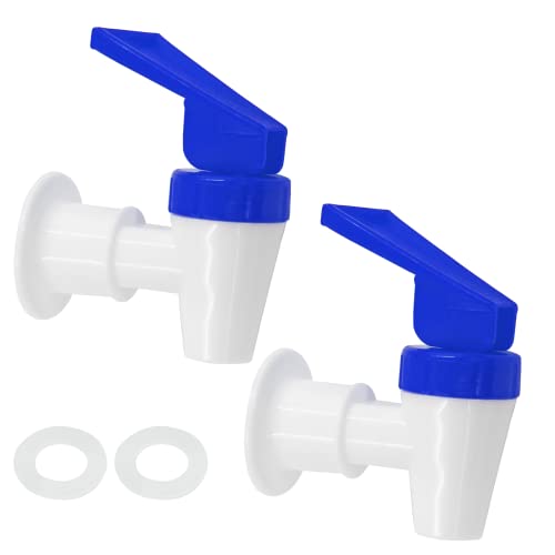 LifCratms 2Pcs Replacement Cooler Faucet, 2 Blue Internal Thread Plastic Spigot Water Dispenser Tap Set for Water Cooler Dispenser Water Bucket