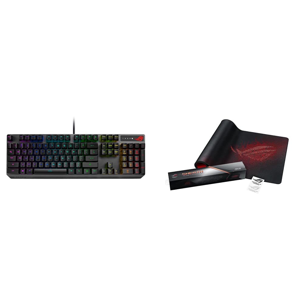 ASUS ROG Mechanical Gaming Keyboard and Extended Gaming Mouse Pad Bundle