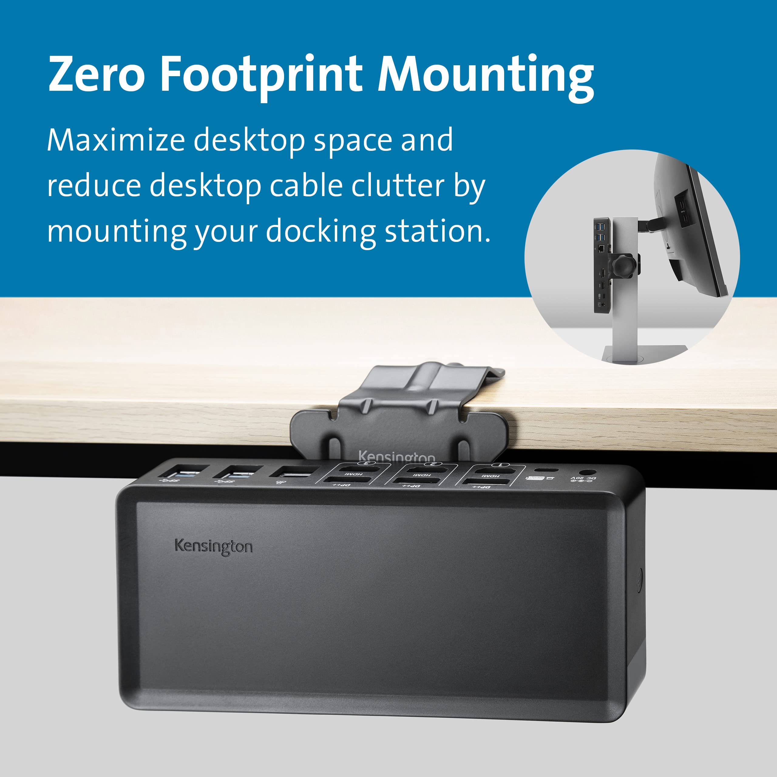 Kensington SD5780T Thunderbolt 4 Dual 4K Docking Station & Docking Station Mounting Bracket (K34050WW)