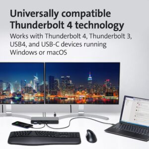 Kensington SD5780T Thunderbolt 4 Dual 4K Docking Station & Docking Station Mounting Bracket (K34050WW)