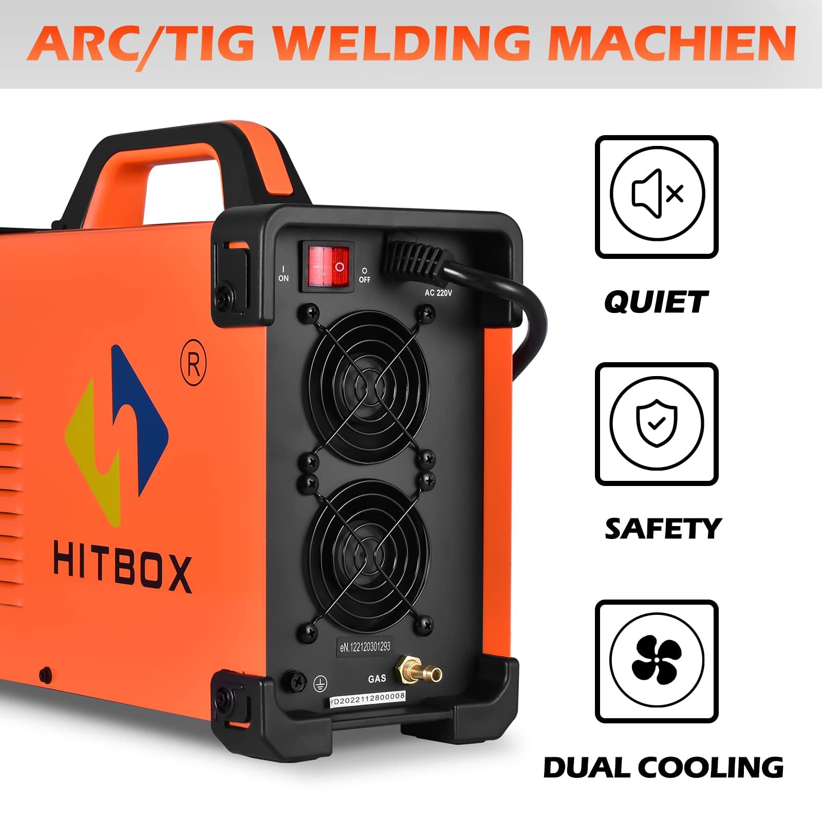 HITBOX 200A TIG Welder,AC/DC TIG Welder With Pulse 4 IN 1 Welding Machine,Aluminum TIG Welder 220V with DC TIG/AC TIG/Pulse TIG/Stick and IGBT 2T/4T LED Digital Display,Compatible with Foot Pedal