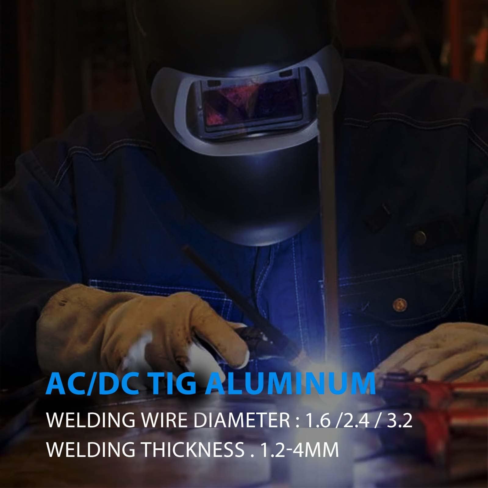 HITBOX 200A TIG Welder,AC/DC TIG Welder With Pulse 4 IN 1 Welding Machine,Aluminum TIG Welder 220V with DC TIG/AC TIG/Pulse TIG/Stick and IGBT 2T/4T LED Digital Display,Compatible with Foot Pedal