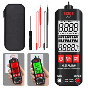 a1 fully automatic anti-burn intelligent digital multimeter, auto senses the zero and fire wires, fast accurately measures voltage, current, conductor on/off, color ring resistance