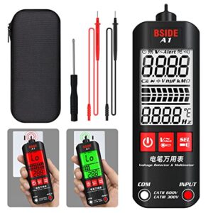 A1 Fully Automatic Anti-Burn Intelligent Digital Multimeter, Auto Senses The Zero and Fire Wires, Fast Accurately Measures Voltage, Current, Conductor On/Off, Color Ring Resistance