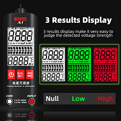 A1 Fully Automatic Anti-Burn Intelligent Digital Multimeter, Auto Senses The Zero and Fire Wires, Fast Accurately Measures Voltage, Current, Conductor On/Off, Color Ring Resistance