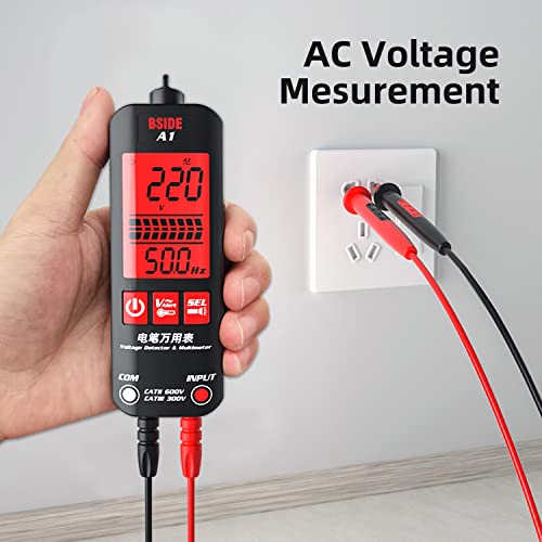 A1 Fully Automatic Anti-Burn Intelligent Digital Multimeter, Auto Senses The Zero and Fire Wires, Fast Accurately Measures Voltage, Current, Conductor On/Off, Color Ring Resistance