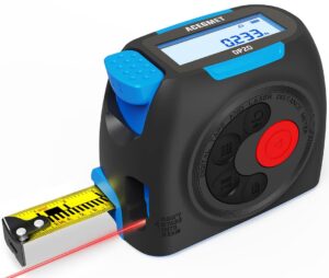 3-in-1 digital laser tape measure, acegmet 131ft laser measurement tool & 16ft measuring tape with digital screen, ft/ft+in/in/m unit switching and pythagorean mode, measure distance, area and volume
