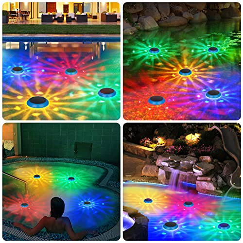 RRRPIO Bath Lights,Floating Pool Lights That Float with RGB Color Changing,IPX6 Waterproof Solar Floating Lights for Inground Pool,Swimming Pool Lights for Pool,Spa,Hot Tub Bath Accessories -2PCS