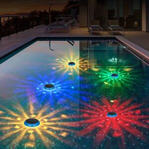 RRRPIO Bath Lights,Floating Pool Lights That Float with RGB Color Changing,IPX6 Waterproof Solar Floating Lights for Inground Pool,Swimming Pool Lights for Pool,Spa,Hot Tub Bath Accessories -2PCS