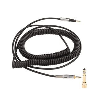 ruiqas headphone spiral cable hifi 3.5 mm to 2.5 mm stereo sound spiral cable for sennheiser hd6 hd7 hd8 hd515 hd518 hd558 hd598 plug and play