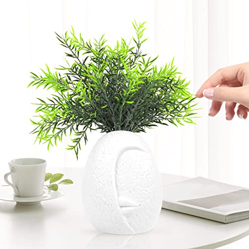 BESPORTBLE White Vase Human Face Planter Ceramic Plant Pot Funny Pot Human Head Statue Bonsai Holder Flower Bowl Garden Abstract Decorations for Garden Landscape Home Ceramic Vase