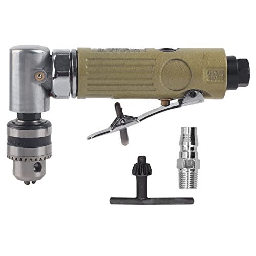 Pneumatic Powerful Angle Drilling hine Tapping hine,90 Degree Air Angle Reversible Drill, Reversible Right Angle Head Air Drill, Pneumatic Drilling Super Power Tool with Wrench 3/8inch Chu