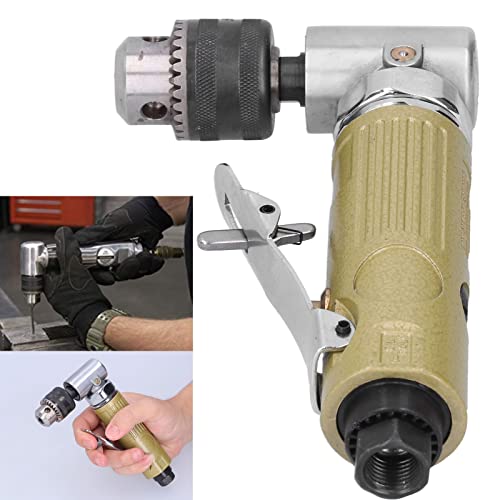 Pneumatic Powerful Angle Drilling hine Tapping hine,90 Degree Air Angle Reversible Drill, Reversible Right Angle Head Air Drill, Pneumatic Drilling Super Power Tool with Wrench 3/8inch Chu