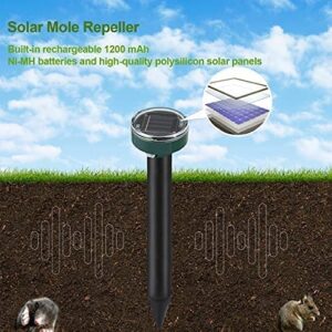 ENLLY Mole Repellent Solar Powered Gopher Repellent Ultrasonic Solar Powered Sonic Mole Deterrent Stakes, Snake Groundhog Repellent for Yard, Garden, Lawn