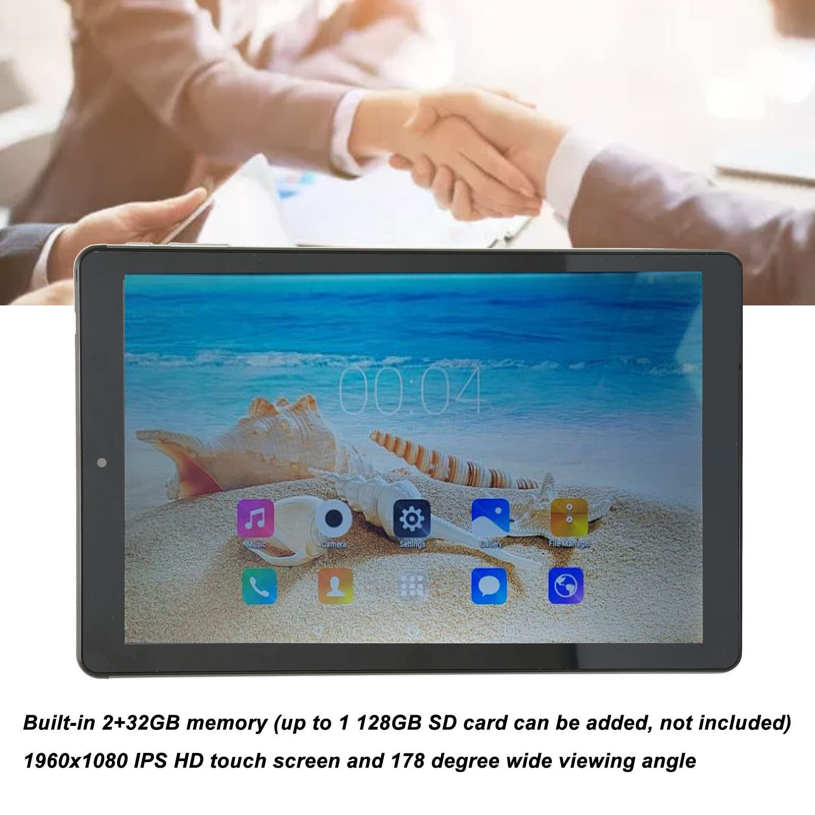 10in Dual SIM Dual Standby Talking Tablet, 1960x1080 IPS HD Screen, for Android 11 System, 2 MP and Rear 5 MP Dual Camera, 2GB and 32GB Internal Memory, 100 to 240V