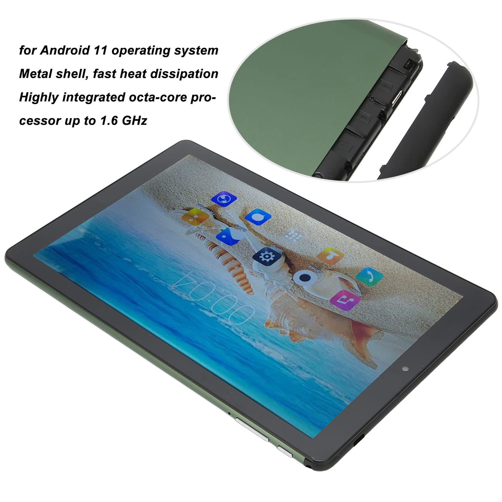 10in Dual SIM Dual Standby Talking Tablet, 1960x1080 IPS HD Screen, for Android 11 System, 2 MP and Rear 5 MP Dual Camera, 2GB and 32GB Internal Memory, 100 to 240V