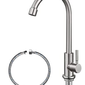 Cold Water Only Faucet SUS304 Stainless Steel Faucet for Kitchen Sink