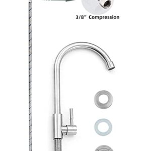 Cold Water Only Faucet SUS304 Stainless Steel Faucet for Kitchen Sink