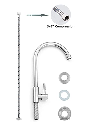 Cold Water Only Faucet SUS304 Stainless Steel Faucet for Kitchen Sink