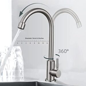 Cold Water Only Faucet SUS304 Stainless Steel Faucet for Kitchen Sink