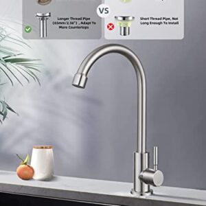 Cold Water Only Faucet SUS304 Stainless Steel Faucet for Kitchen Sink